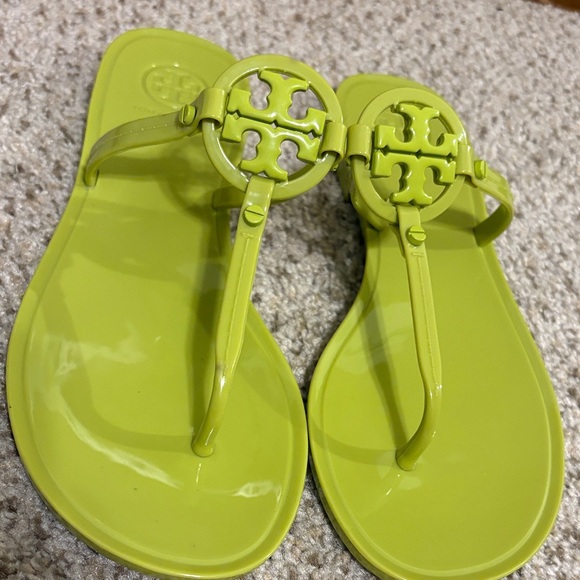 Tory Burch Mini Miller Jelly Lime Green Thong Sandals - Picture 4 of 4